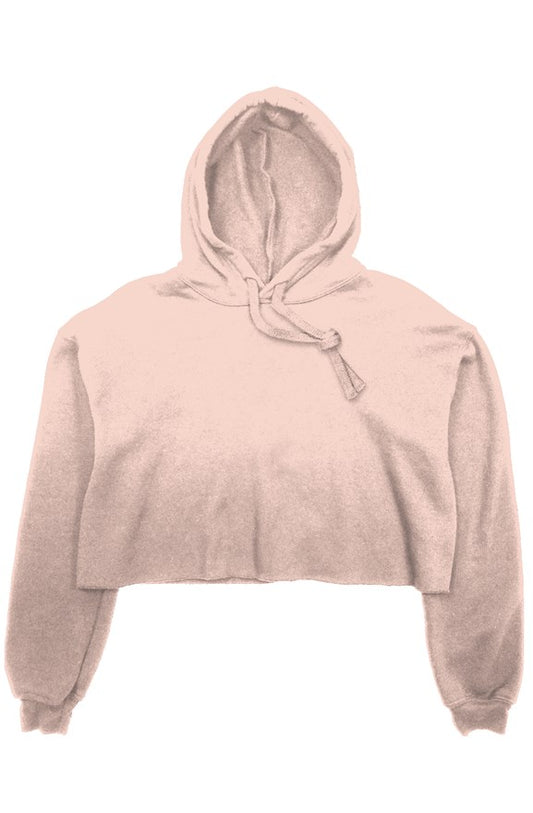 PEACH FLEECE CROP HOODIE
