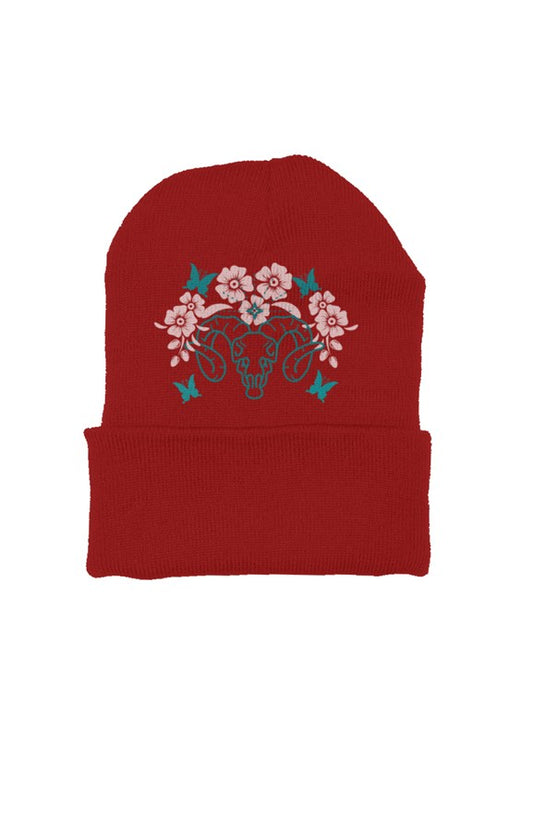 RED RAM SKULL BEANIE